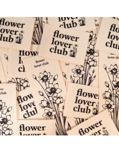 Set van 2 geweven labels - Duo Flower lover club