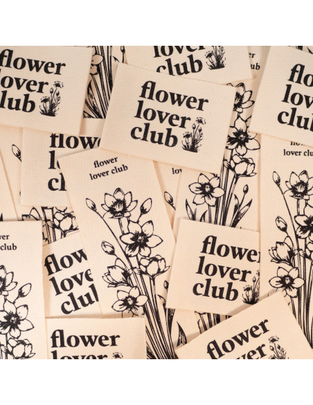 Set van 2 geweven labels - Duo Flower lover club