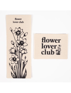 Set van 2 geweven labels - Duo Flower lover club 2