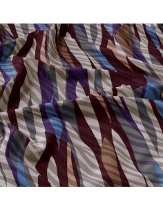 Viscose stof - Evie grijs en paars