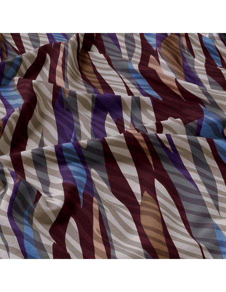 Viscose stof - Evie grijs en paars