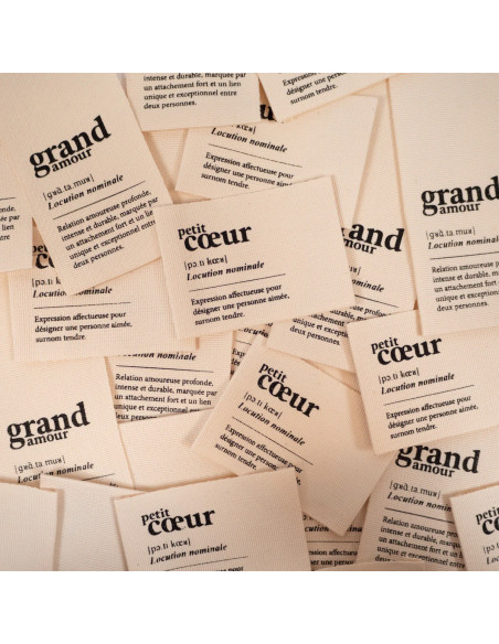 Set van 2 geweven labels - Duo Groot hart