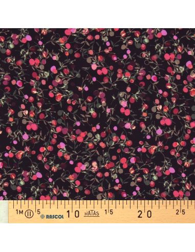 Viscose stof - Kersenhout vijg en roze