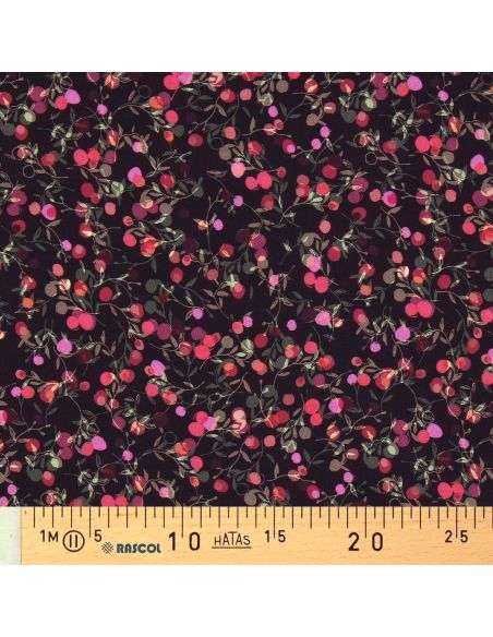 Viscose stof - Kersenhout vijg en roze