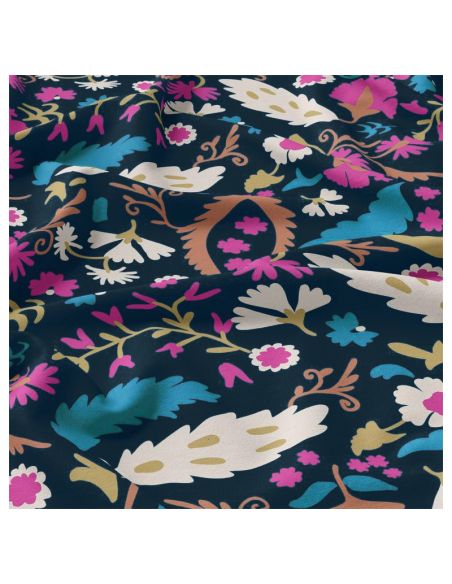 Viscose stof - Alio blauw en roze