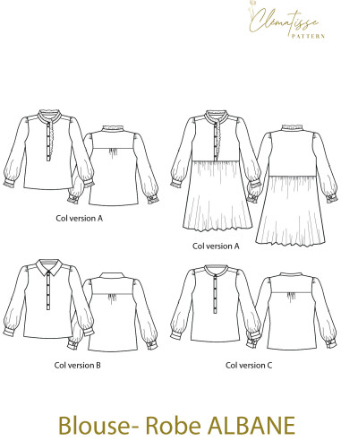 Albane blouse-jurk patroon - Clématisse Pattern