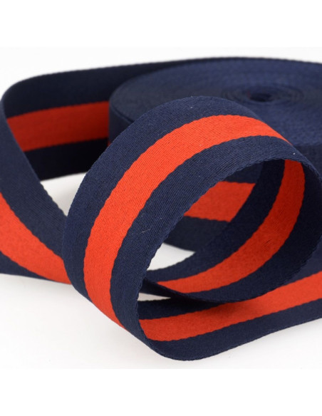 Gallonstrepen 40 mm - Blauw en rood