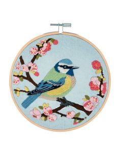 Borduurpakket - Vogel in bloemen