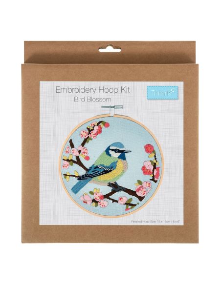 Borduurpakket - Vogel in bloemen