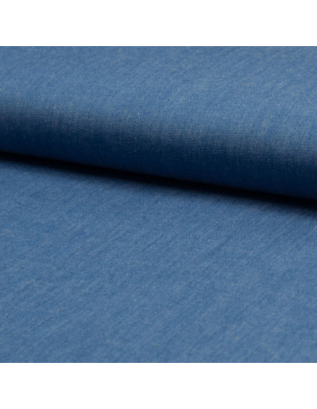 Chambray stof - Blauw