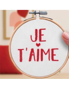 Borduurpakket French'kits - Ik hou van je