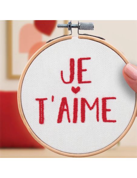 Borduurpakket French'kits - Ik hou van je
