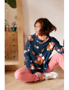 Anémona Inktblauw sweatstof - Églantine & Zoé 2