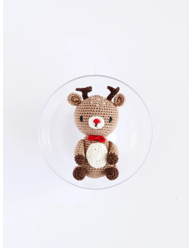 Gehaakte amigurumi kerstbal set - Het rendier