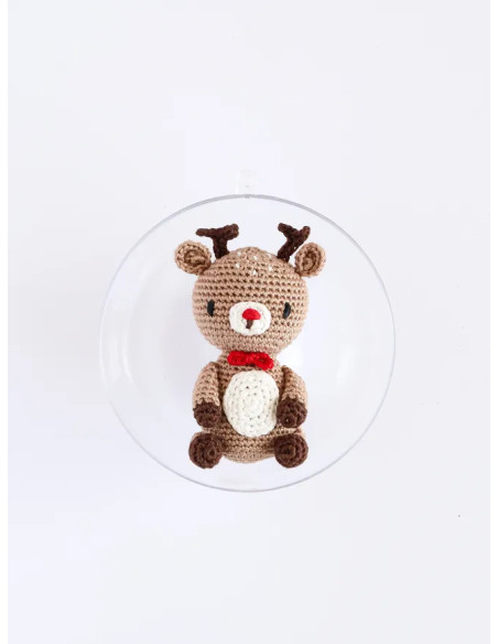 Gehaakte amigurumi kerstbal set - Het rendier
