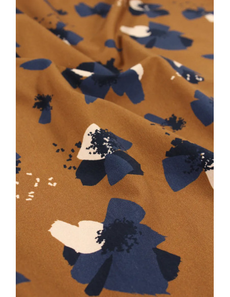 Anémona Camel katoenen jersey stof - Églantine & Zoé