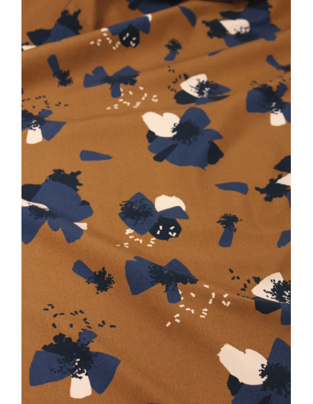 Anémona Camel katoenen jersey stof - Églantine & Zoé