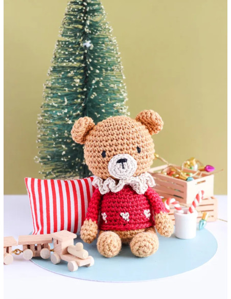 Gehaakte amigurumi kerstbal set - De beer
