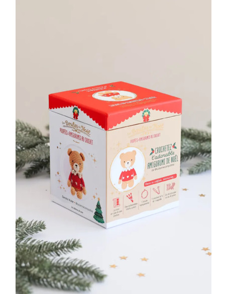Gehaakte amigurumi kerstbal set - De beer