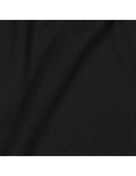 Fijn geribbelde katoenen jersey stof - Zwart