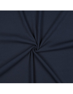 Fijn geribbelde katoenen jersey stof - Navy