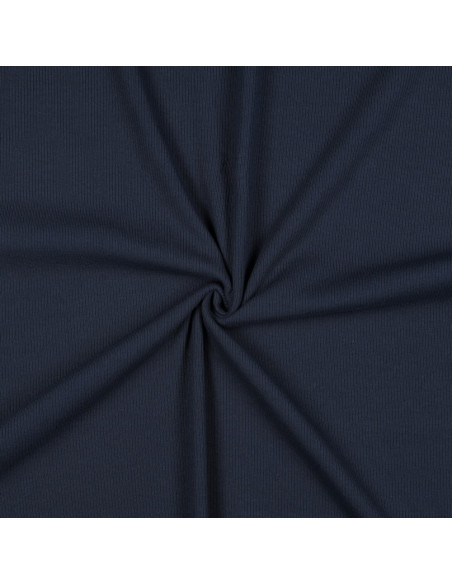Fijn geribbelde katoenen jersey stof - Navy