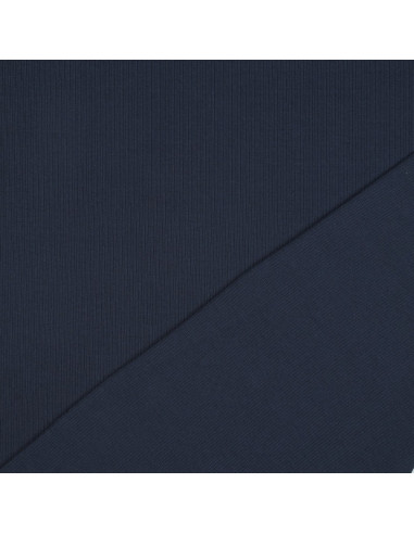 Fijn geribbelde katoenen jersey stof - Navy