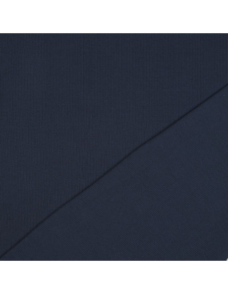 Fijn geribbelde katoenen jersey stof - Navy