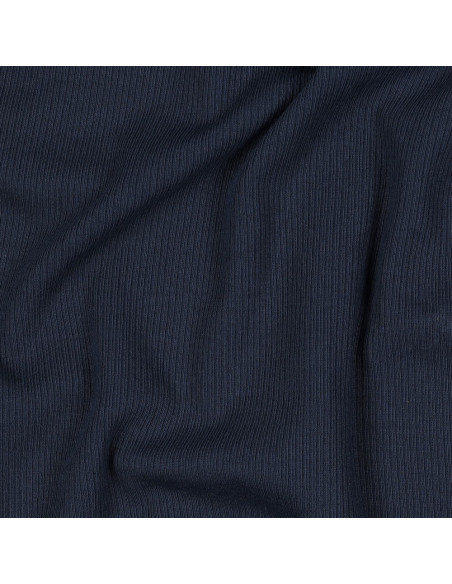 Fijn geribbelde katoenen jersey stof - Navy