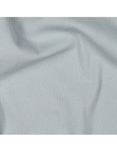 Fijn geribbelde katoenen jersey stof - Zilvergrijs