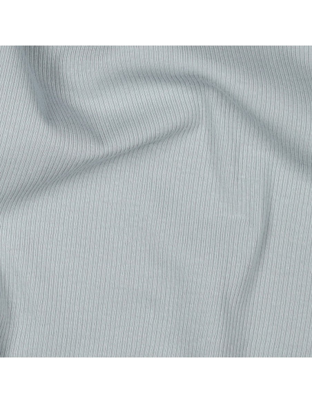 Fijn geribbelde katoenen jersey stof - Zilvergrijs