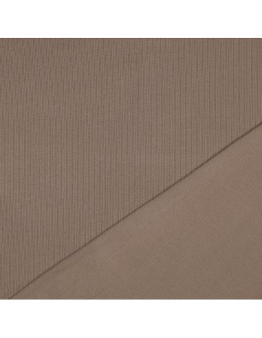 Fijn geribbelde katoenen jersey stof - Taupe
