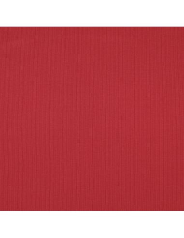 Fijn geribbelde katoenen jersey stof - Donkerrood