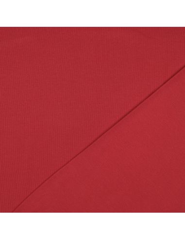 Fijn geribbelde katoenen jersey stof - Donkerrood