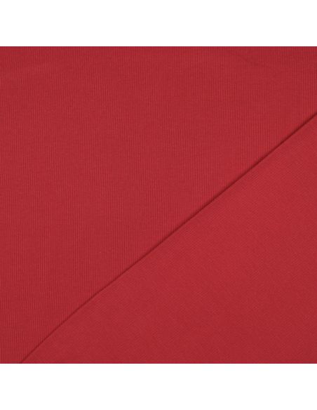 Fijn geribbelde katoenen jersey stof - Donkerrood