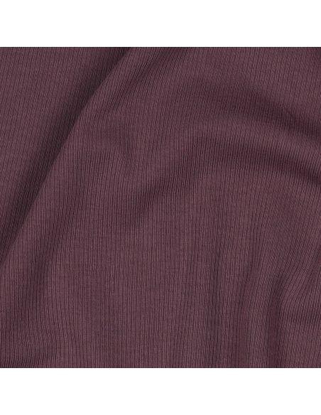 Fijn geribbelde katoenen jersey stof - Pruimkleurig