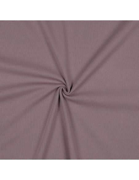 Fijn geribbelde katoenen jersey stof - Mauve