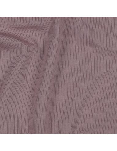 Fijn geribbelde katoenen jersey stof - Mauve