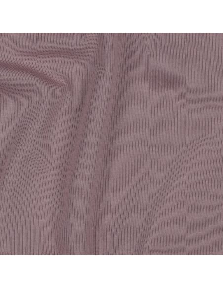 Fijn geribbelde katoenen jersey stof - Mauve