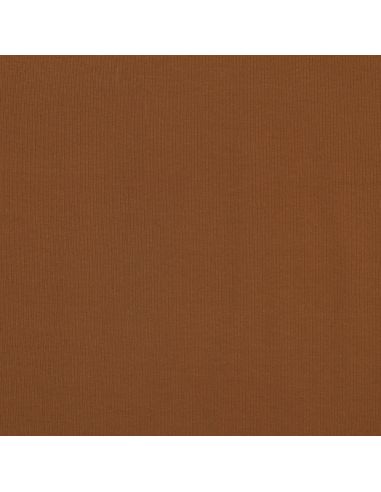 Fijn geribbelde katoenen jersey stof - Cognac
