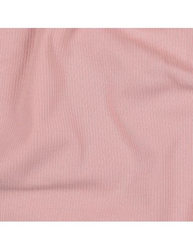 Fijn geribbelde katoenen jersey stof - Roze
