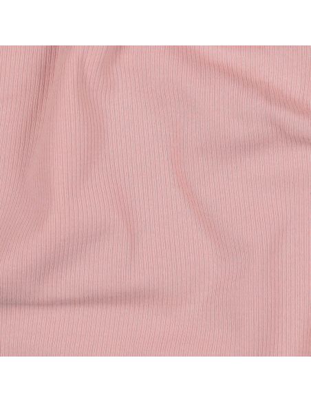 Fijn geribbelde katoenen jersey stof - Roze