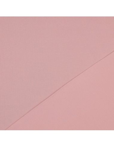 Fijn geribbelde katoenen jersey stof - Roze