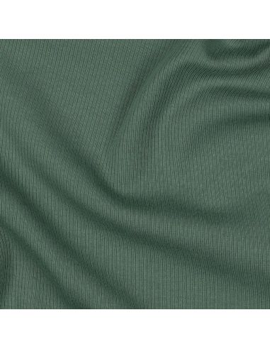 Fijn geribbelde katoenen jersey stof - Groen
