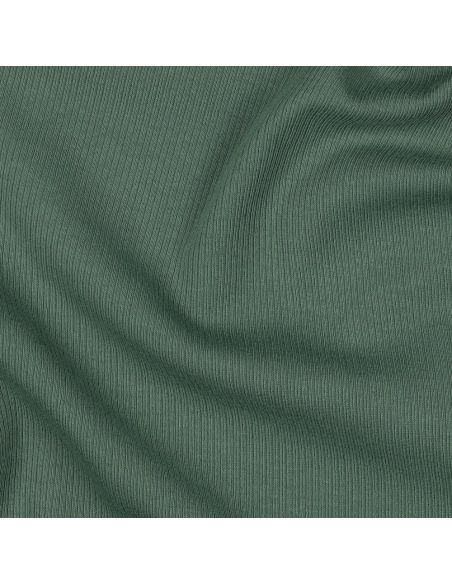 Fijn geribbelde katoenen jersey stof - Groen