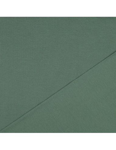 Fijn geribbelde katoenen jersey stof - Groen