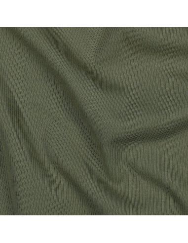 Fijn geribbelde katoenen jersey stof - Kaki