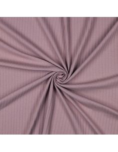 Geribbelde lichte katoenen jersey stof - Mauve