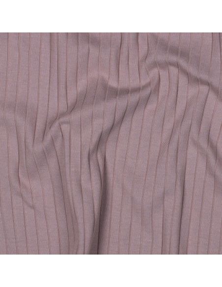 Geribbelde lichte katoenen jersey stof - Mauve