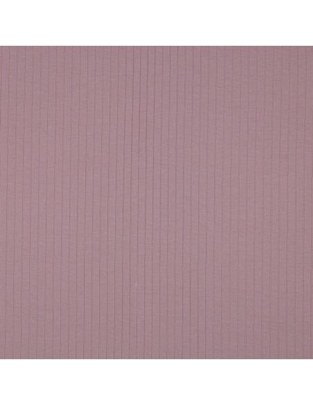 Geribbelde lichte katoenen jersey stof - Mauve